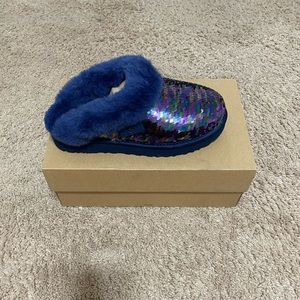 Navy blue sequin Ugg Mule slippers
